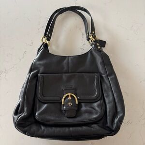 Coach Campbell Leather Hobo F24666 in Black